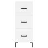 Stylish Highboard in White - 34.5x34x180 cm Engineered Wood