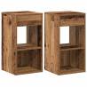 Stylish Bedside Cabinets with Drawer - 2 pcs Old Wood