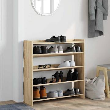 Sonoma Oak Shoe Rack - Stylish & Space-Saving Storage