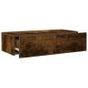 Wall Shelf with Drawers Smoked Oak - 60x26.5 cm | Hipo Market