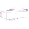 Wall Shelf with Drawers Smoked Oak - 60x26.5 cm | Hipo Market