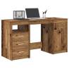  Desk with Cabinet Old Wood Engineered Wood Colour old wood 