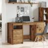 Elegant Desk with Cabinet - Old Wood Engineered Wood | HipoMarket