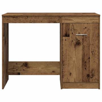 Elegant Desk with Cabinet - Old Wood Engineered Wood | HipoMarket