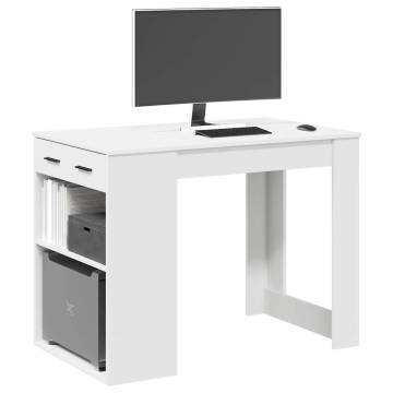 White Desk with Drawer & Shelf - 102x62 cm | HipoMarket