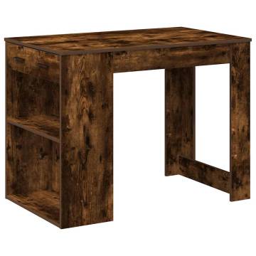 Smoked Oak Desk with Drawer & Shelf | 102x62x77.5 cm