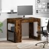 Smoked Oak Desk with Drawer & Shelf | 102x62x77.5 cm