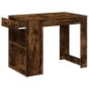 Smoked Oak Desk with Drawer & Shelf | 102x62x77.5 cm