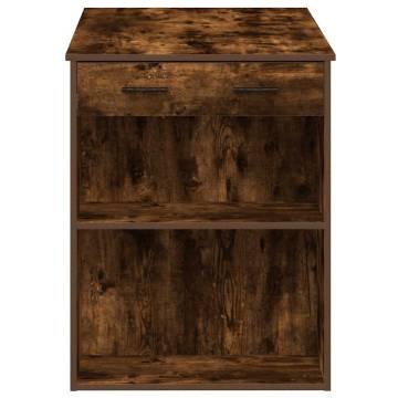 Smoked Oak Desk with Drawer & Shelf | 102x62x77.5 cm