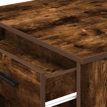 Smoked Oak Desk with Drawer & Shelf | 102x62x77.5 cm