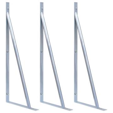 Support Brackets for Fence Post - 3 pcs Galvanised Steel