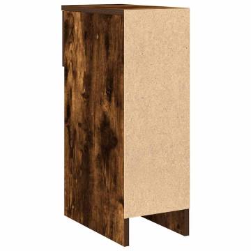 Stylish Smoked Oak Bedside Cabinet with Drawer - 20x36x60 cm