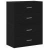 Stylish Black Oak Cabinets with 2 Drawers - Set of 2