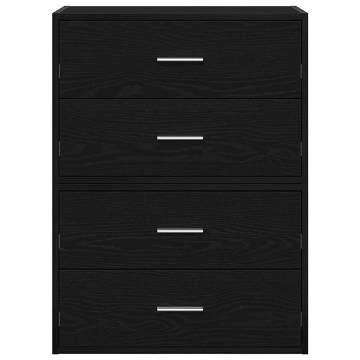 Stylish Black Oak Cabinets with 2 Drawers - Set of 2