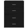 Stylish Black Oak Cabinets with 2 Drawers - Set of 2