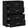 Stylish Black Oak Cabinets with 2 Drawers - Set of 2