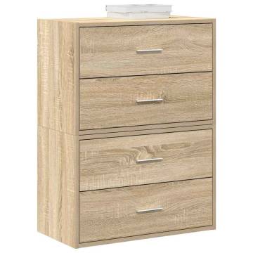 Stylish Sonoma Oak Cabinets with 2 Drawers - Set of 2