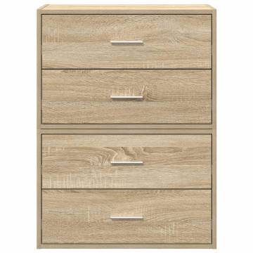 Stylish Sonoma Oak Cabinets with 2 Drawers - Set of 2