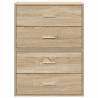 Stylish Sonoma Oak Cabinets with 2 Drawers - Set of 2