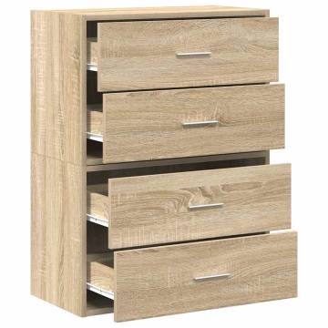 Stylish Sonoma Oak Cabinets with 2 Drawers - Set of 2