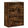  Cabinets with 2 Drawers 2 pcs Smoked Oak 60x31x40 cm Engineered Wood Colour smoked oak Quantity in Package 2 