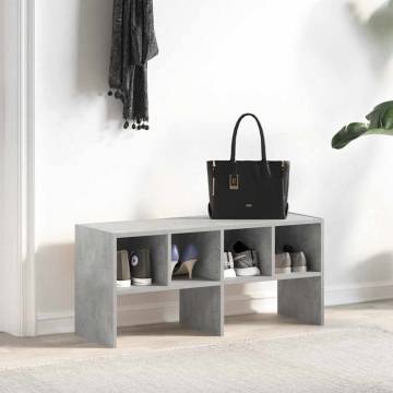 Stackable Shoe Rack in Concrete Grey - 89.5x30x40 cm