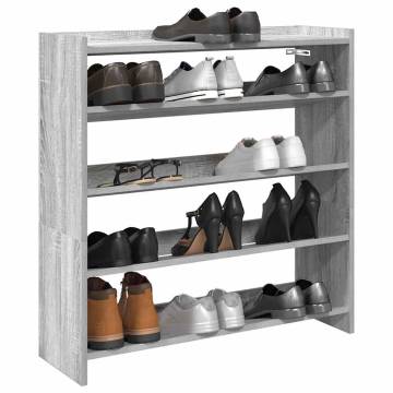 Shoe Rack Grey Sonoma 80x25x81 cm | Durable & Stylish Design