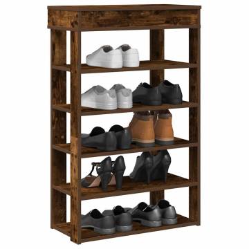 Shoe Rack Smoked Oak 60x30x98 cm - Durable Engineered Wood