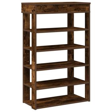 Shoe Rack Smoked Oak 60x30x98 cm - Durable Engineered Wood