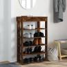 Shoe Rack Smoked Oak 60x30x98 cm - Durable Engineered Wood