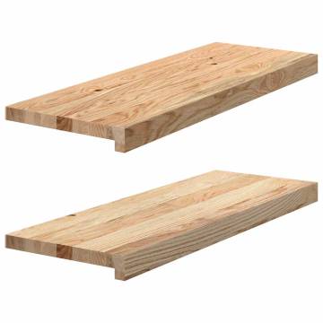 Untreated Solid Wood Oak Window Sills | 2 pcs 70x30x2 cm