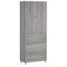 Elegant Grey Sonoma Highboard - 69.5x34x180 cm