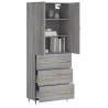 Elegant Grey Sonoma Highboard - 69.5x34x180 cm