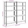 5-Layer Storage Shelves - 2 pcs Silver Steel & Engineered Wood