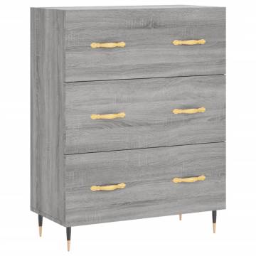 Elegant Grey Sonoma Highboard - 69.5x34x180 cm