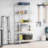 5-Layer Storage Shelf - Silver Steel & Engineered Wood