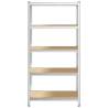 5-Layer Storage Shelf - Silver Steel & Engineered Wood