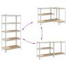 5-Layer Storage Shelf - Silver Steel & Engineered Wood