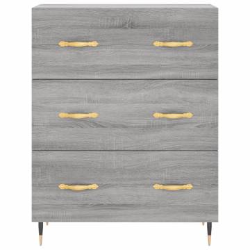 Elegant Grey Sonoma Highboard - 69.5x34x180 cm