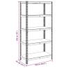 5-Layer Storage Shelf - Silver Steel & Engineered Wood