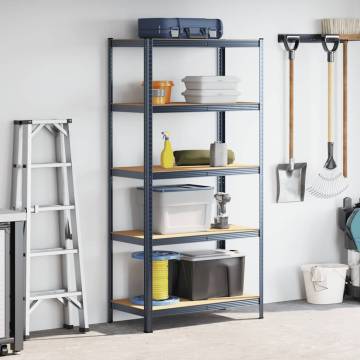 5-Layer Anthracite Steel & Wood Storage Shelf | Hipomarket