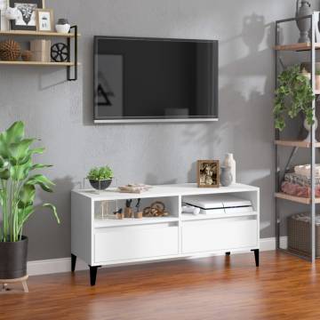 TV Cabinet White 100x34.5 cm | Stylish Storage Solution