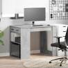 Stylish Desk with Drawer & Shelf - Concrete Grey - 102x62 cm