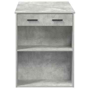 Stylish Desk with Drawer & Shelf - Concrete Grey - 102x62 cm