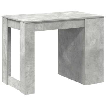 Stylish Desk with Drawer & Shelf - Concrete Grey - 102x62 cm