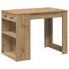 Artisan Oak Desk with Drawer & Shelf - Functional Style