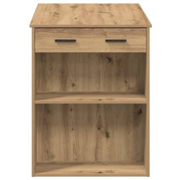 Artisan Oak Desk with Drawer & Shelf - Functional Style