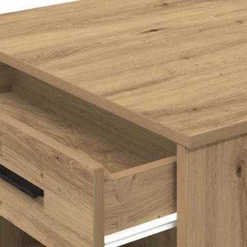 Artisan Oak Desk with Drawer & Shelf - Functional Style