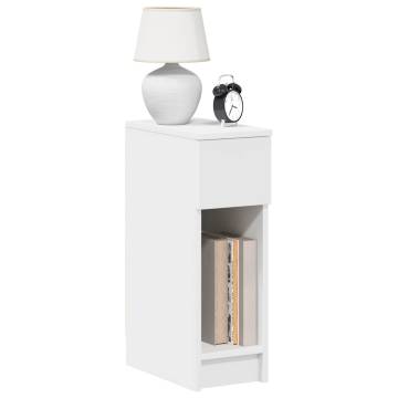 Elegant White Bedside Cabinets with Drawer - Set of 2