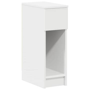 Elegant White Bedside Cabinets with Drawer - Set of 2